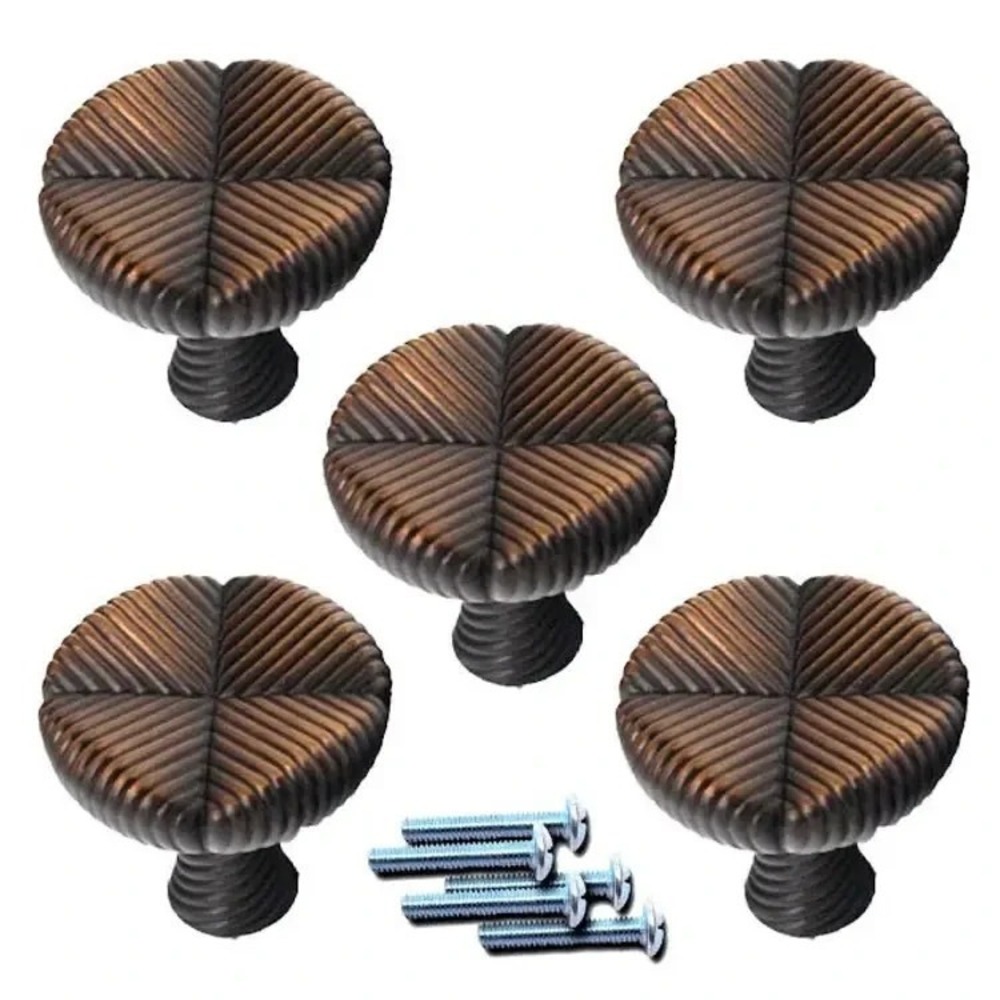 Lot of 48 Allen + Roth Aged Brass Round Cabinet Knobs New w/ Screws